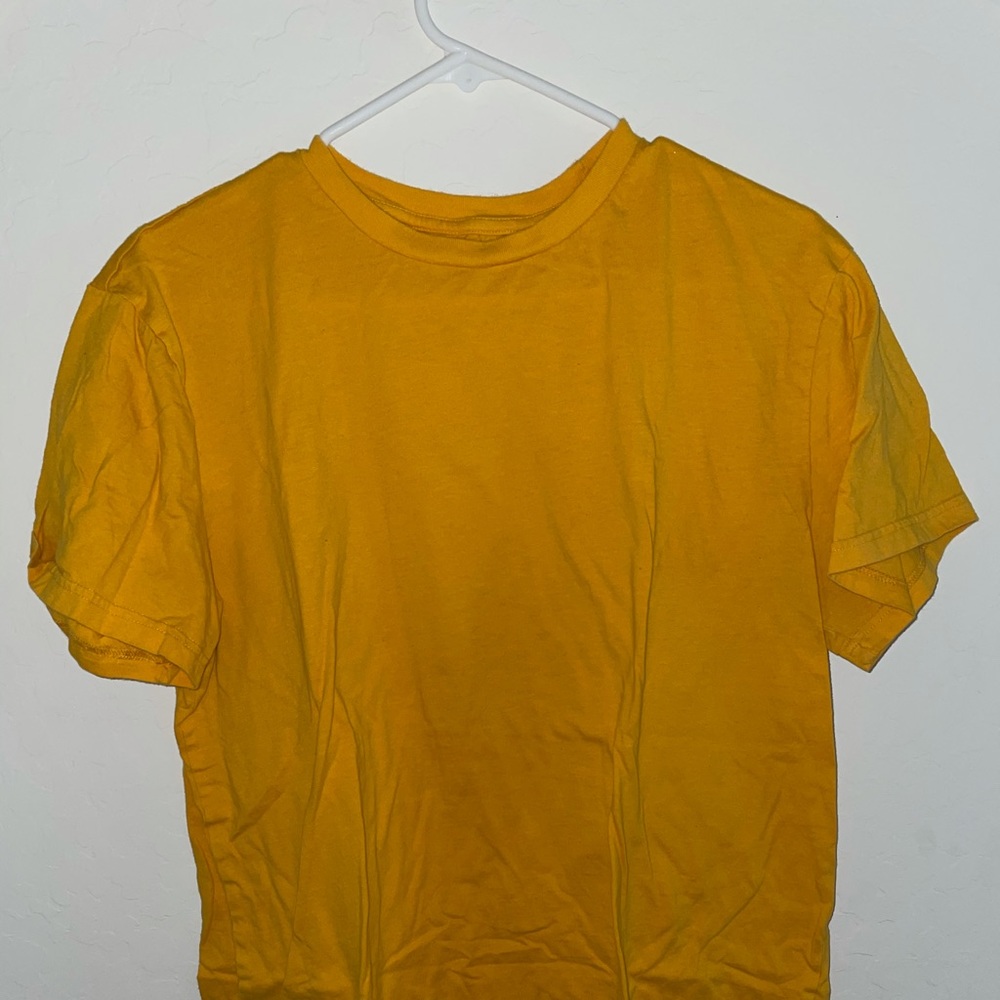 H&M Solid Yellow T-Shirt